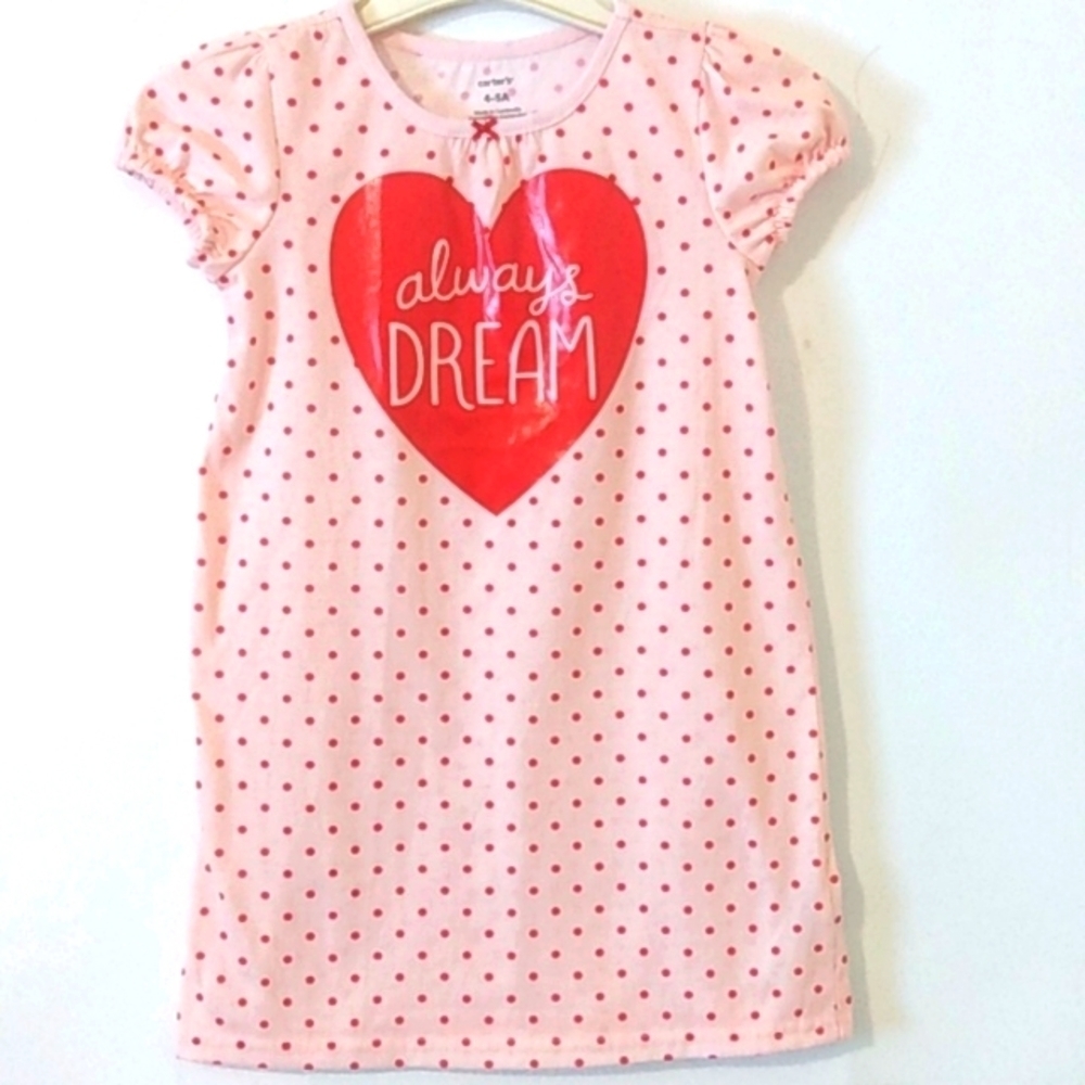 CARTER'S GIRLS ALWAYS DREAM NIGHTGOWN SIZE 4-5 NWOT